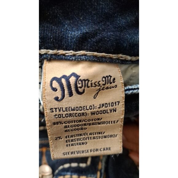 Miss Me JPD1017 Easy Boot Jeans Womens 25X30 Dark Wash Flap Pocket Denim Stitch - Picture 4 of 4